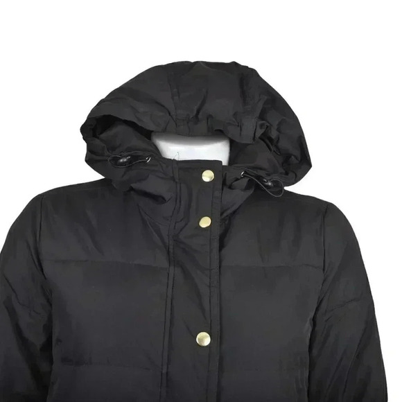 J.Crew Mercantile Long Puffer  Coat Winter Jacket Black Size Small - Picture 3 of 12